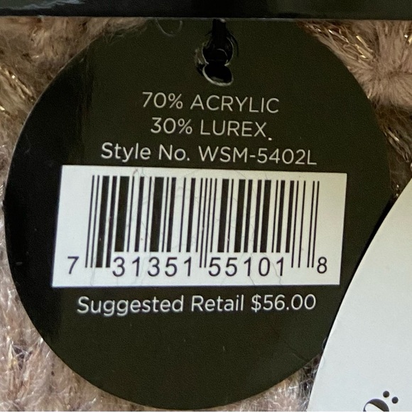 MARILYN MONROE WOMEN’S SCARF & BEANIE Champagne with sparkles color - Picture 7 of 7